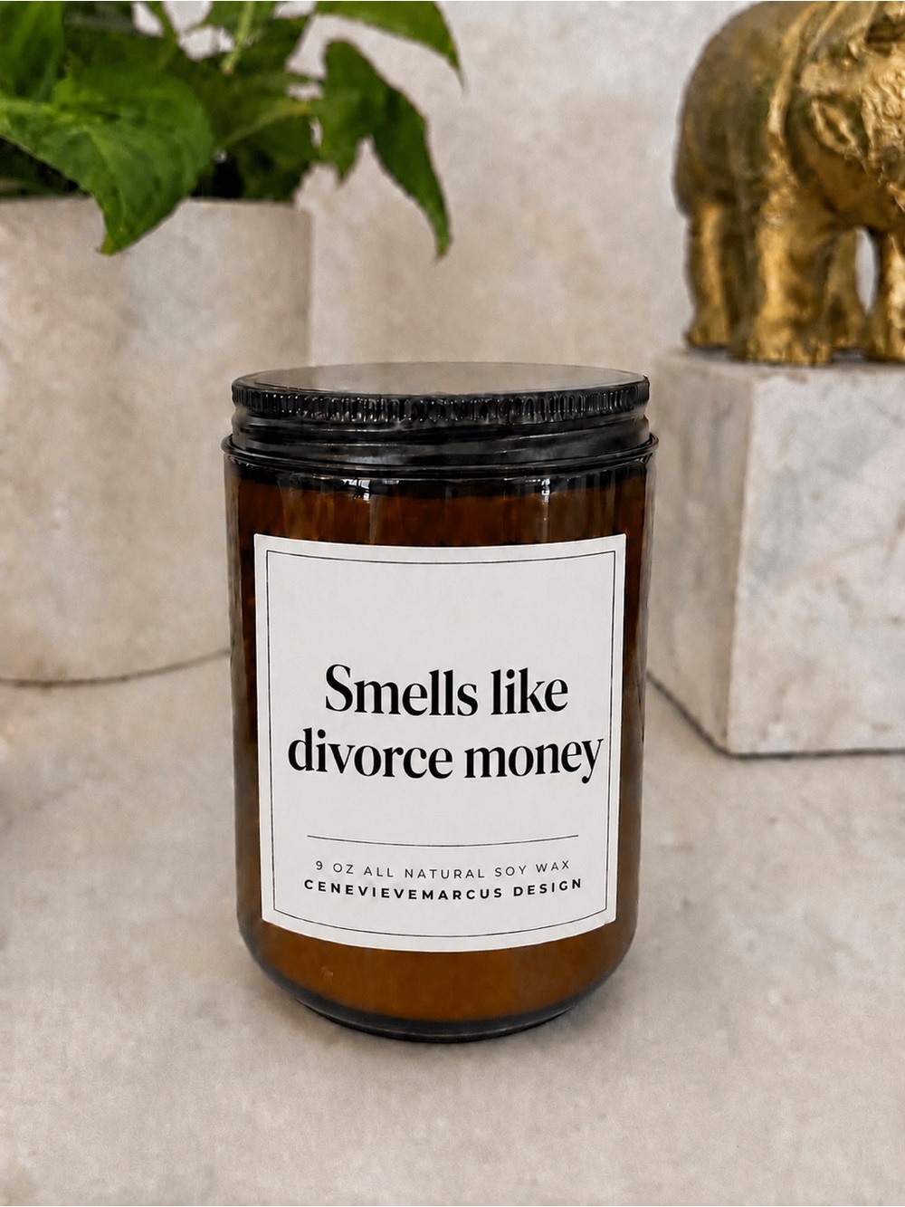 "Smells Like Divorce Money" Amber Soy Candle